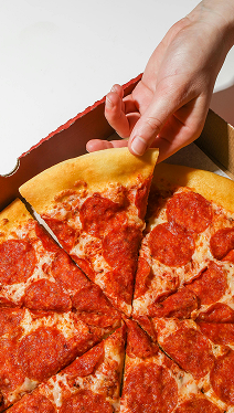 Delicious pizza with tomato sauce and parmesan